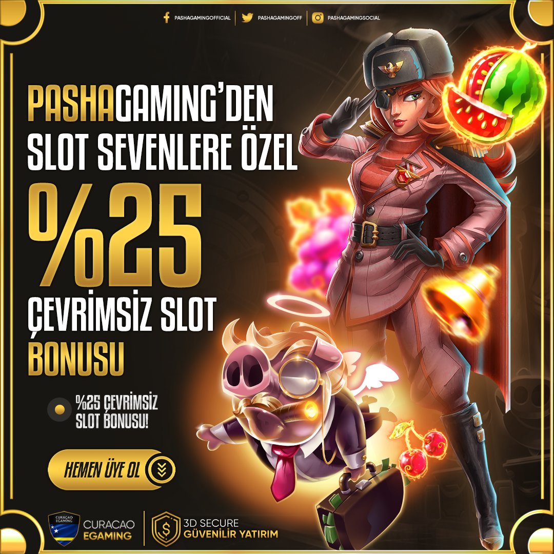 👑#PASHAGAMING'DEN SLOT SEVENLERE ÖZEL %25 ÇEVRİMSİZ SLOT BONUSU!

🎁%100 SPOR HOŞGELDİN BONUSU!

🎁100TL YATIRIMA ÇARK KODU HEDİYE!

🎁%20 YATIRIM + %20 KAYIP BONUSU!

ℹ️bit.ly/PashagamingWp

#pashagaming #bahis #bonus #casino