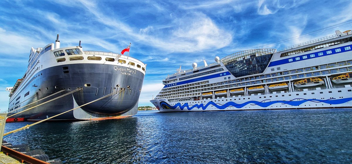 paulandcarole's tweet photo. #ThrowBackThursday to Stavenger in Norway with Queen Mary 2 and AIDAbella.

Loving the curvy classy aft of Queen Mary 2 and the bright cheeky face and colours of AIDA!

⚓️⚓️⚓️⚓️⚓️⚓️⚓️

#Cruise #Cruises #Cruisers #CruiseTravel #InstaCruise #CruiseShips #TravelInsider #VacationIdeas #VacationGoals #CruiseHoliday #CruiseLover #CruiseFever #FirstCruise #CruiseBlog #CruisePort #CruiseDeals #CruiseLovers