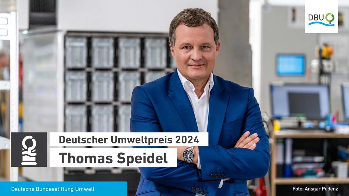 „Thomas Speidel hat wichtige Innovationen entwickelt, um #Elektromobilität &amp; Klimaschutz im Verkehr voranzubringen und erhält den #Umweltpreis für seinen strategischen Weitblick und die unternehmerische Risikobereitschaft“, so #DBU-Chef @AlexBonde #uwp24. dbu.de/news/strom-tan…