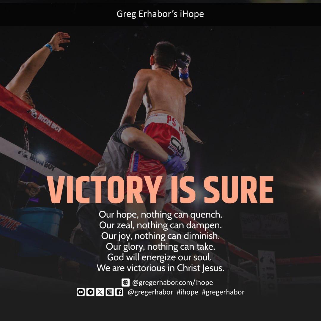 spokesmancom's tweet image. When we trust in God's plan and persevere in faith, victory is not just a possibility—it's a certainty. In Christ, we are more than conquerors, and with Him by our side, victory is sure.
#Victory #sure #certainty #possibilities #conquerors