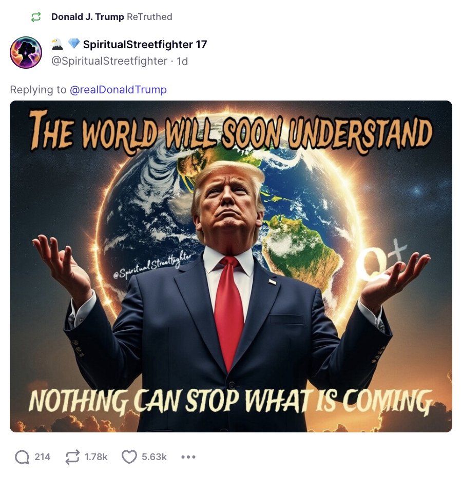 SethAbramson's tweet photo. LISTEN.

QAnon is an ultra-violent domestic terror movement that has killed people.

Trump is posting their slogans on Truth Social.

Read my pinned tweet. He intends violence. It is simple fact: *he intends violence*. And his public recruiting for it has clearly already started. https://t.co/uD8JCciD1Z