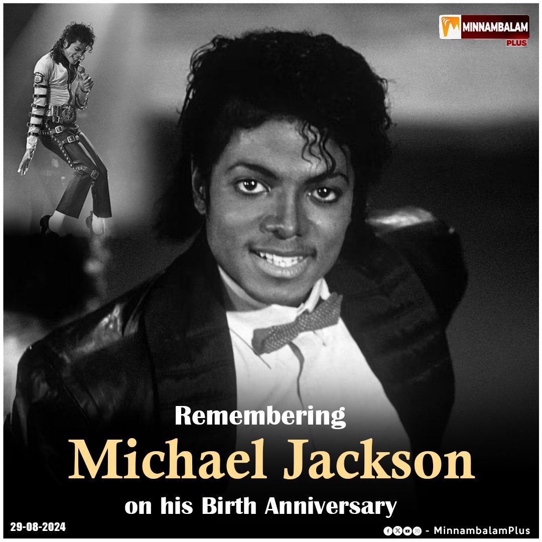 MinnambalamPlus's tweet photo. Remembering the King of Pop #MichaelJackson ๐ on his Birth anniversary ๐
#Minnambalamplus #HappyBirthdayMichaelJackson #rememberingMichaelJackson #HBDMichaelJackson https://t.co/ix6qSykaab