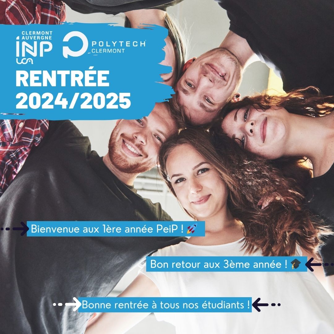 C'est la rentrée chez Polytech Clermont ! 
Nous avons accueilli nos étudiants de 1ère année PeiP ce samedi pour leur première aventure universitaire ! Aujourd’hui, c’est au tour de nos étudiants de 3ème année de retrouver les amphis pour une nouvelle année d’apprentissage