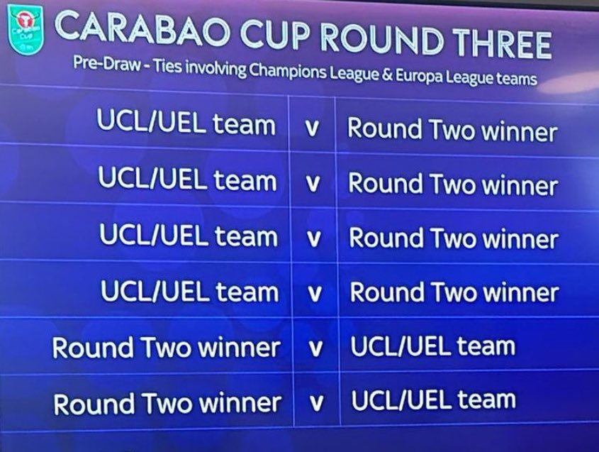 This is match fixing for the ‘top’ 6 teams - disgraceful. #CarabaoCup