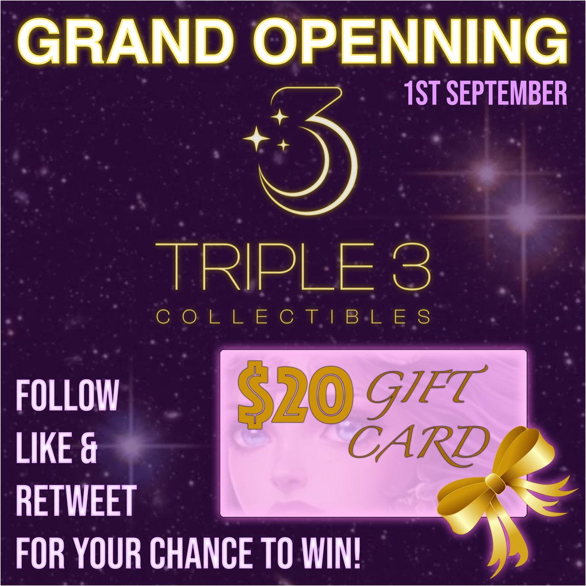 Triple3collects's tweet photo. Online Trading Cards &amp; Collectibles Store Launches On The 1st Of September! Tell All Your Friends &amp; Come Check It Out For Yourself On The Day. Winner Will Be Picked During @Woody_333_YT Live Stream On Youtube During The Launch Event! https://t.co/jVKjj5kbX4