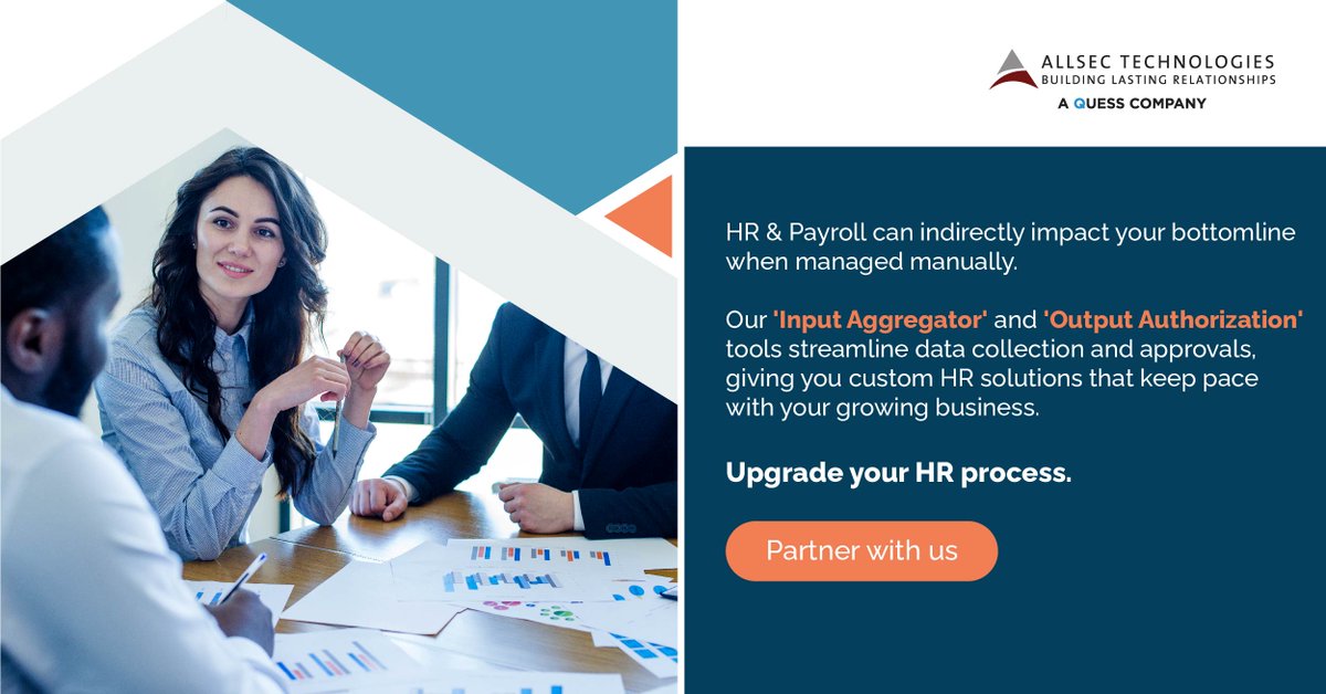 alldigitech's tweet image. Transform your HR &amp;amp; Payroll with Allsec’s 'Input Aggregator' and 'Output Authorization' tools. Streamline operations, boost efficiency, and drive growth. Upgrade today—partner with us.

allsectech.com/employee-exper…

#Payrollpartner #PayrollExcellence #AllsecTechnologies #EXM