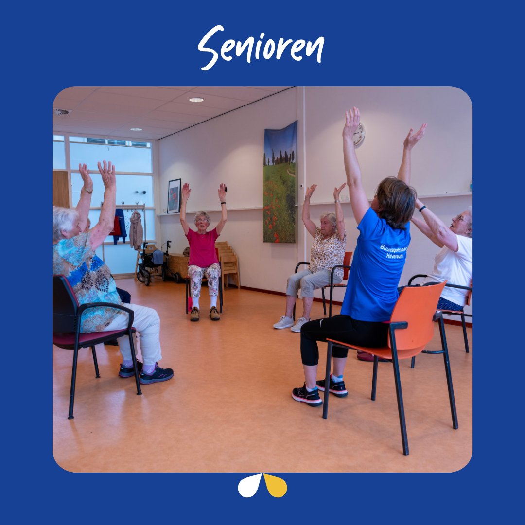 Hilversum Actief is voor iedereen! Sjollema Sport &amp; Fitness is aanwezig voor een fanatieke en gezellige zuma les voor volwassenen! De 
Buurtsportcoaches Senioren Hilversum organiseren stoelgymnastiek voor senioren! Kom langs en doe mee!