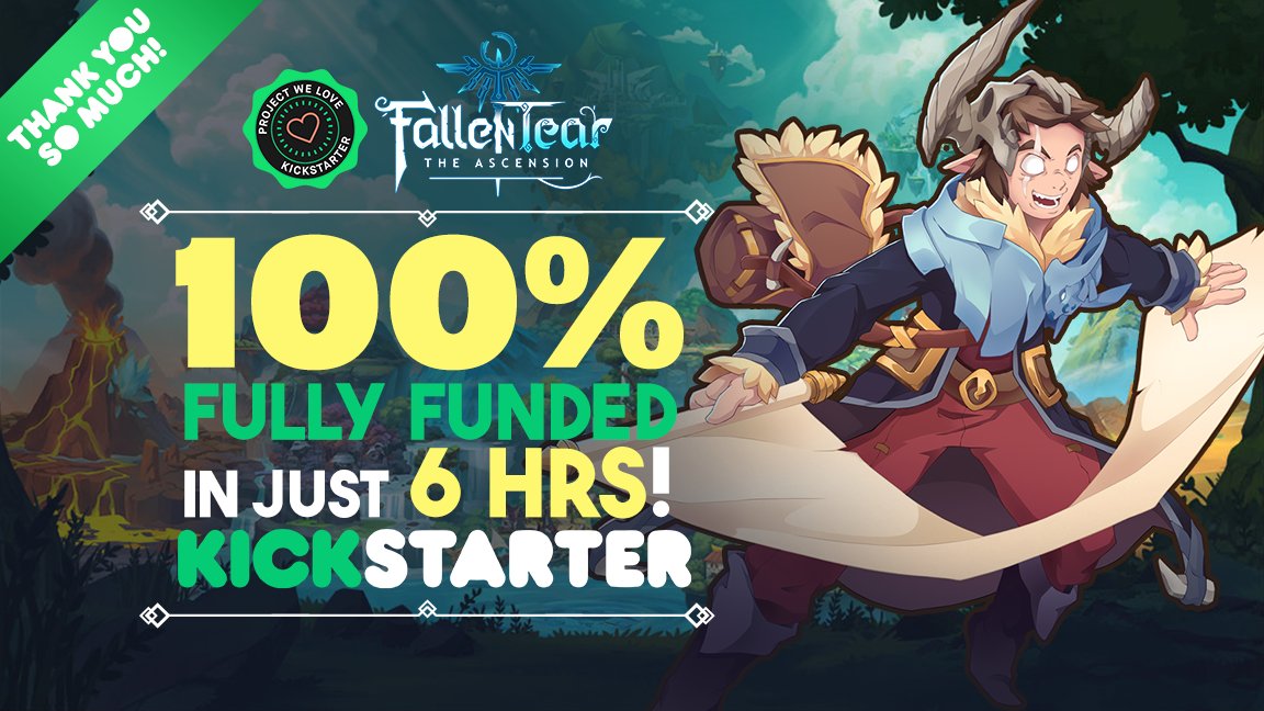 FallenTearGame's tweet photo. We’re beyond grateful—thanks to you, we got fully funded in just 6 hours! 🎉

We couldn’t have done it without your support, Wanderers! More updates are on the way, and we can’t wait to unlock more stretch goals together! 🚀✨

#kickstarter #metroidvania #IndieGameDev #fallenteargame