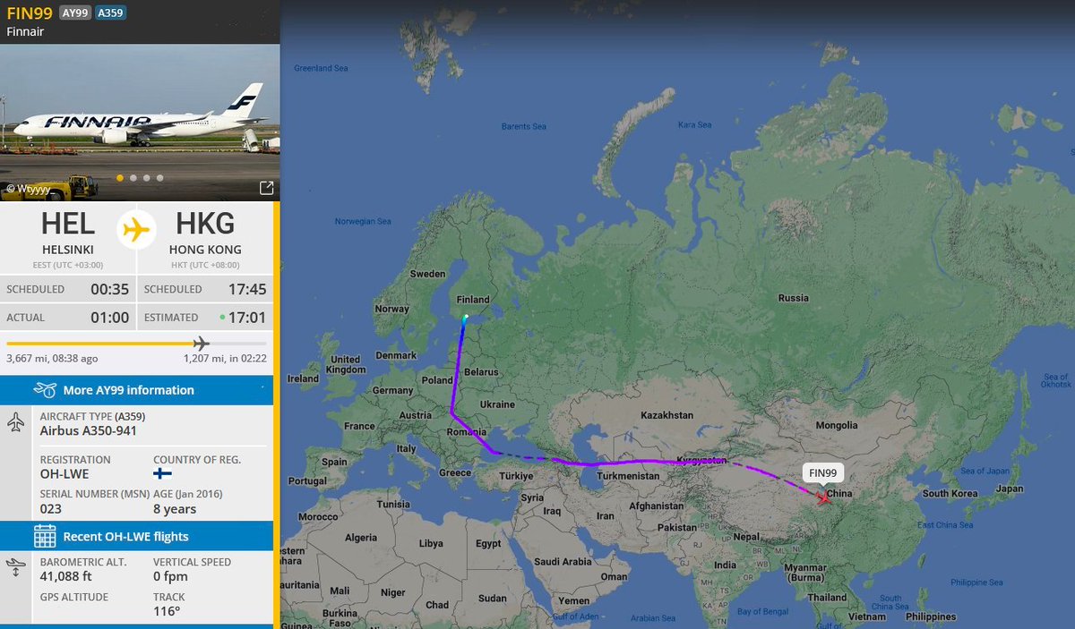 Michaelkelly707's tweet photo. Oh look, there goes Kevin - @EconomyBeyond from Helsinki to Hong Kong
#flightstalking https://t.co/EZPtXVmETA