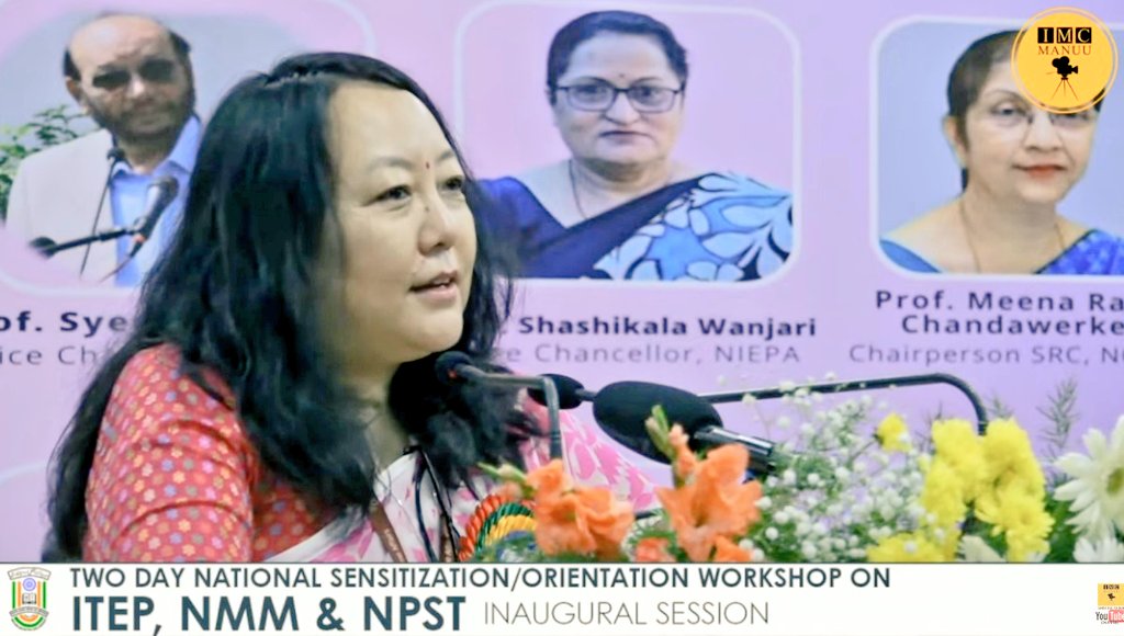 NCTE_Official's tweet photo. Ms. Kesang Y. Sherpa IRS, Member Secretary NCTE addressed at the National Sensitization Workshop on #ITEP at #MANUU.

MS NCTE presented on the journey of #ITEP and highlighted several key aspects of #ITEP which aim at building 21st century set of skills in prospective teachers. https://t.co/CEXsAfaZ3j