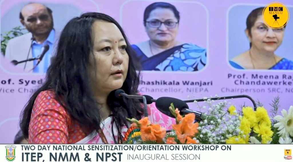 NCTE_Official's tweet photo. Ms. Kesang Y. Sherpa IRS, Member Secretary NCTE addressed at the National Sensitization Workshop on #ITEP at #MANUU.

MS NCTE presented on the journey of #ITEP and highlighted several key aspects of #ITEP which aim at building 21st century set of skills in prospective teachers. https://t.co/CEXsAfaZ3j