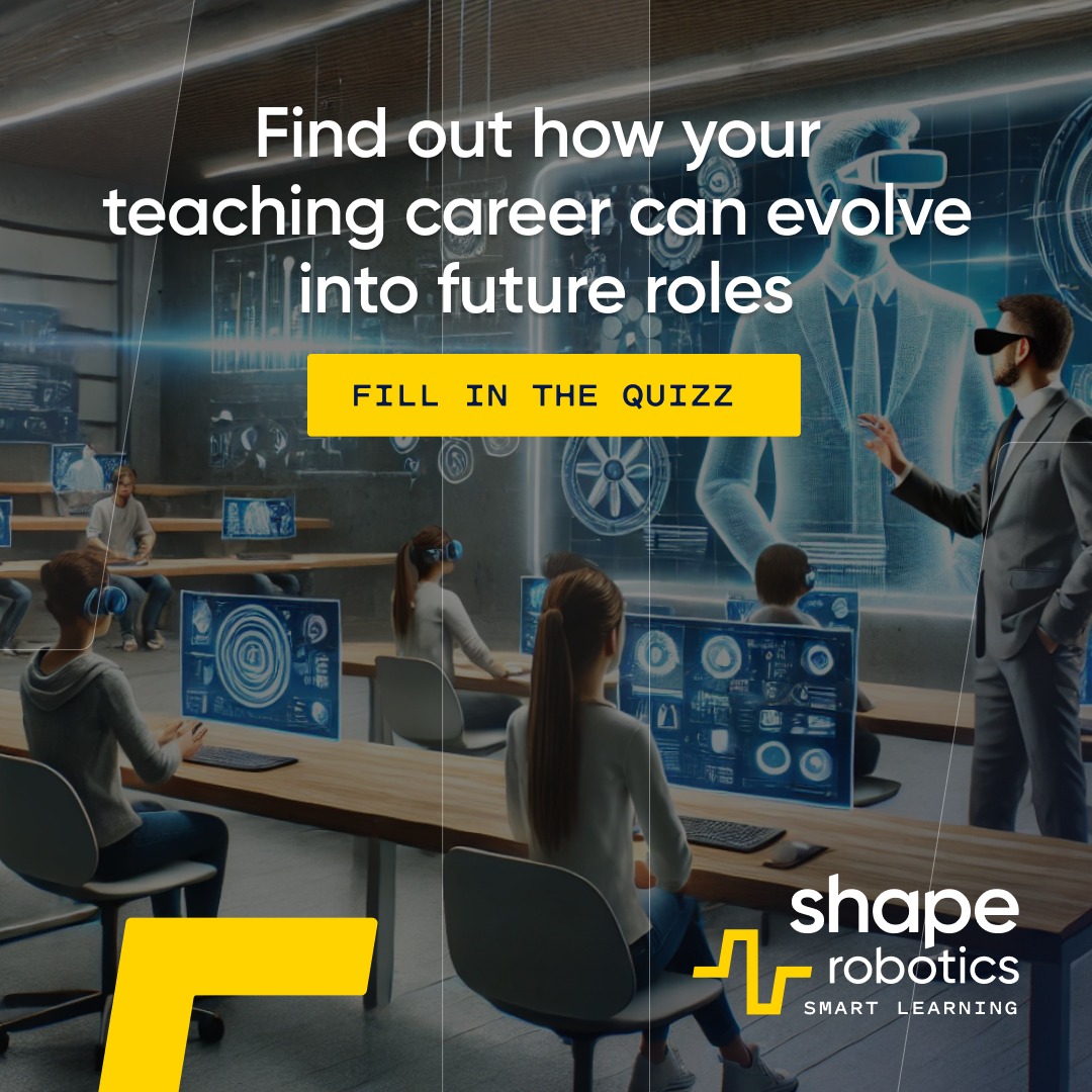 Shape_Robotics's tweet photo. 🤔 Virtual Learning Designer or Tech-Enhanced Psycologist?
➡️ Discover how your teaching role 🎓 will look like in the near future by taking our special quiz: https://t.co/6UMzswQYXy
Don't be shy, share your result in the comments!
#quizz #shaperobotics #teachers #Teachersof𝕏 https://t.co/TPHPYiIPKE