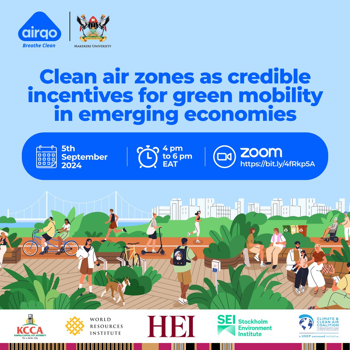 Learn how #CleanAir zones initiatives are making a difference in protecting the environment &amp; advancing #UrbanMobility in fast-urbanizing cities in Africa facing significant transport-related #AirPollution challenges.

🗓️ Sept 5th
⏲️ 4PM EAT  |  9AM EDT
🔗bit.ly/4fRkp5A
