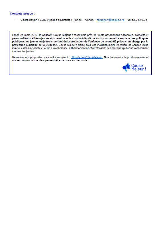 Collectif Cause Majeur ! (@causemajeur) on Twitter photo 📢 « Pour un octroi automatique du pécule aux jeunes de la protection de l’enfance »
➡️ A la veille de la rentrée scolaire, retrouvez le communiqué de presse de <a href="/CauseMajeur/">Collectif Cause Majeur !</a> et nos propositions en ce sens ⬇️ 📢 « Pour un octroi automatique du pécule aux jeunes de la protection de l’enfance »
➡️ A la veille de la rentrée scolaire, retrouvez le communiqué de presse de <a href="/CauseMajeur/">Collectif Cause Majeur !</a> et nos propositions en ce sens ⬇️