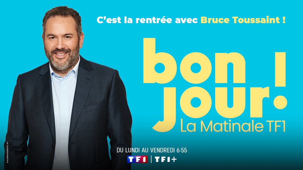 #Audiences <a href="/TF1/">TF1</a> <a href="/TF1Info/">TF1Info</a>

"Bonjour ! La Matinale TF1" présentée par <a href="/Bruce_Toussaint/">Bruce Toussaint</a> (6h55-9h30)

📌297 000 Tvsp
🔝Pic à 491 000 Tvsp
✅10,4% PdA 4+