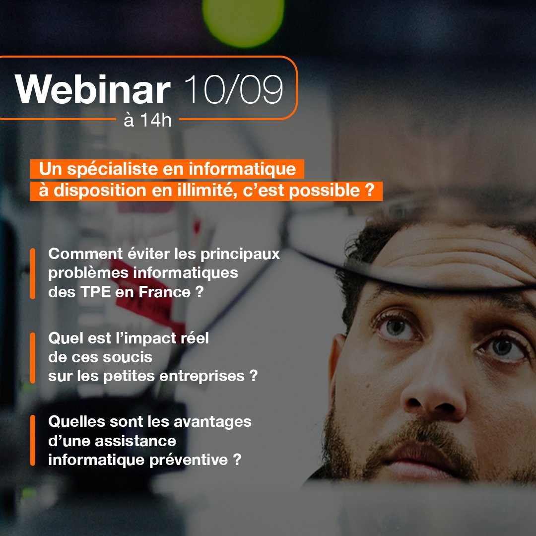 Vous n'y connaissez rien en informatique et vous n'avez pas le temps d'y passer du temps ?🤔

Ne manquez pas notre prochain webinar le 10/09, nos spécialistes en informatique vous donneront des conseils, des astuces et répondront à toutes vos questions ⤵️ oran.ge/3YYN7vi