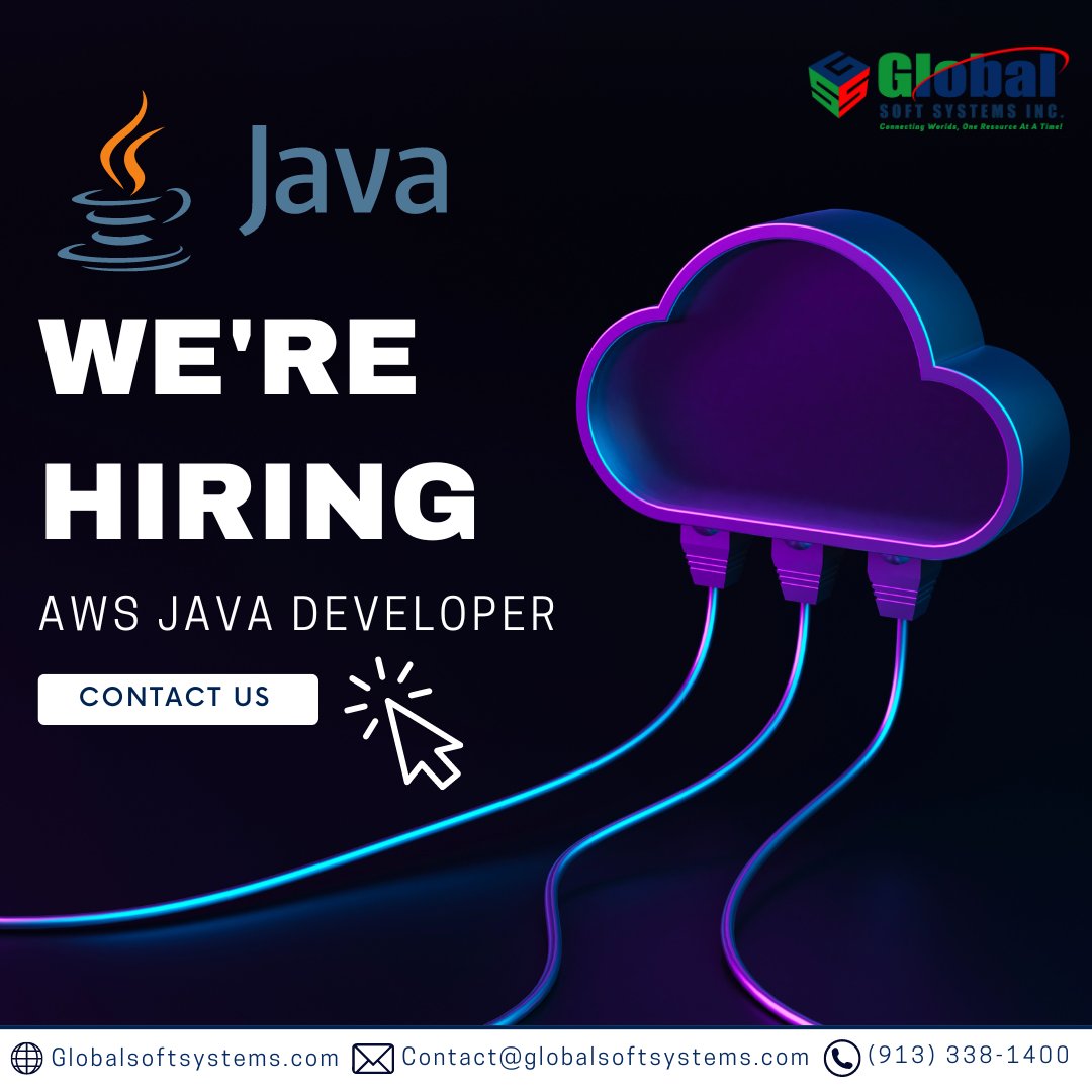 gssglobalsoft's tweet image. 🚀 We’re Hiring: AWS Java Developer! 🚀

Are you ready to take your tech career to the next level? Join our dynamic team and make an impact with cutting-edge projects!

📲 (913) 338-1400
📧 contact@globalsoftsystems.com
🌐 Apply Now: globalsoftsystems.com
#AWSDeveloper
