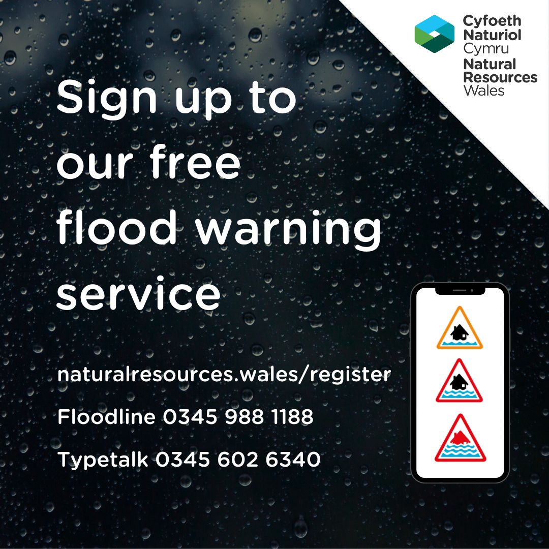 🌧️ As <a href="/metoffice/">Met Office</a> announces the #stormnames for 2024/25, we want people to prepare for autumn-winter by signing up to our free #flood warning service.

The service is available in Welsh and English👇 
💻naturalresources.wales/register?lang=…
📱Floodline: 0345 988 1188
📱Typetalk: 0345 602 6340