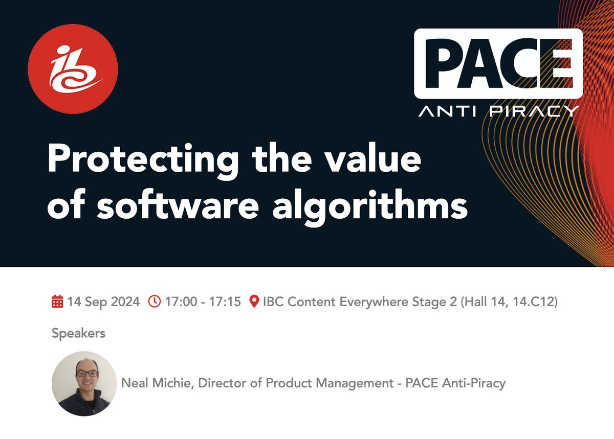 At #IBC2024, PACE Anti-Piracy will share its four decades of experience protecting software IP, discussing risks of reverse engineering, and providing practical steps you can take.

Protecting your algorithms protects the value of your business.

show.ibc.org/ibc2024-live/p…