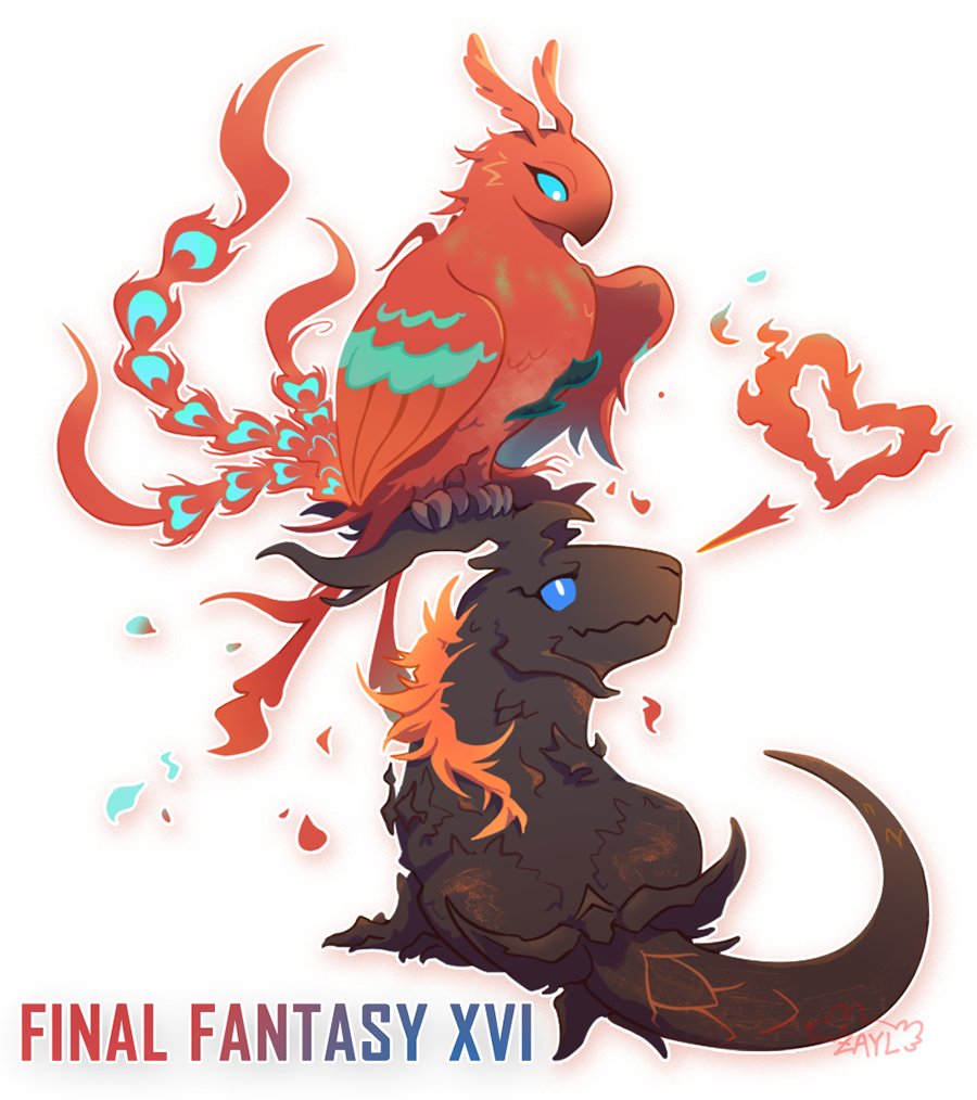 #ジョシュクラ #FF16  画了不死鸟架子，非常好伊芙利特爱来自弟弟👏👏👏
【有改动原作召唤兽外观，不然太难画了】