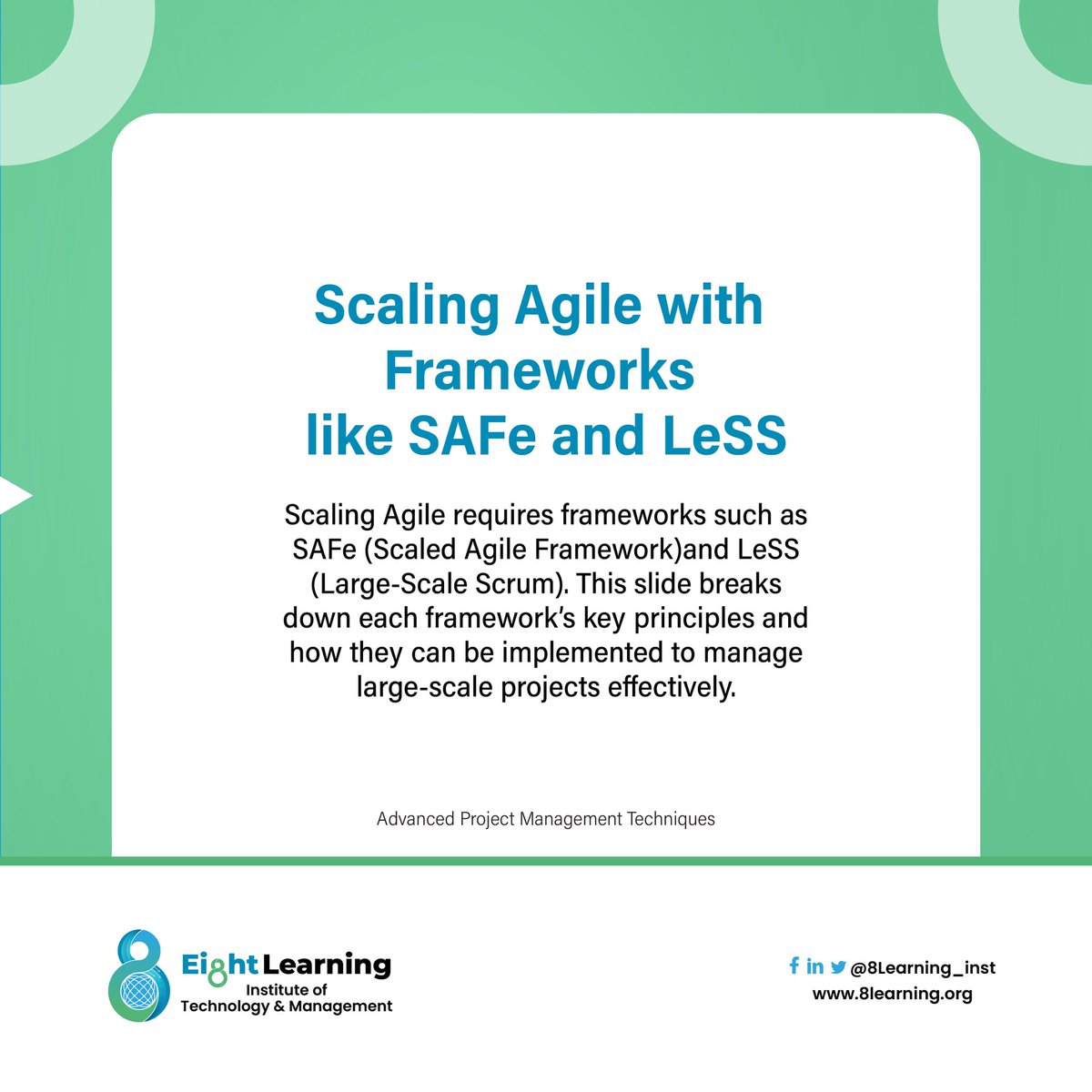 8learning_inst's tweet image. Master Agile methodologies for complex projects with our comprehensive guide. 

Explore scaling frameworks, team collaboration, and key metrics to elevate your project management skills. 

For detailed insights, sign up here bit.ly/8tech3

#AgileProjectManagement
