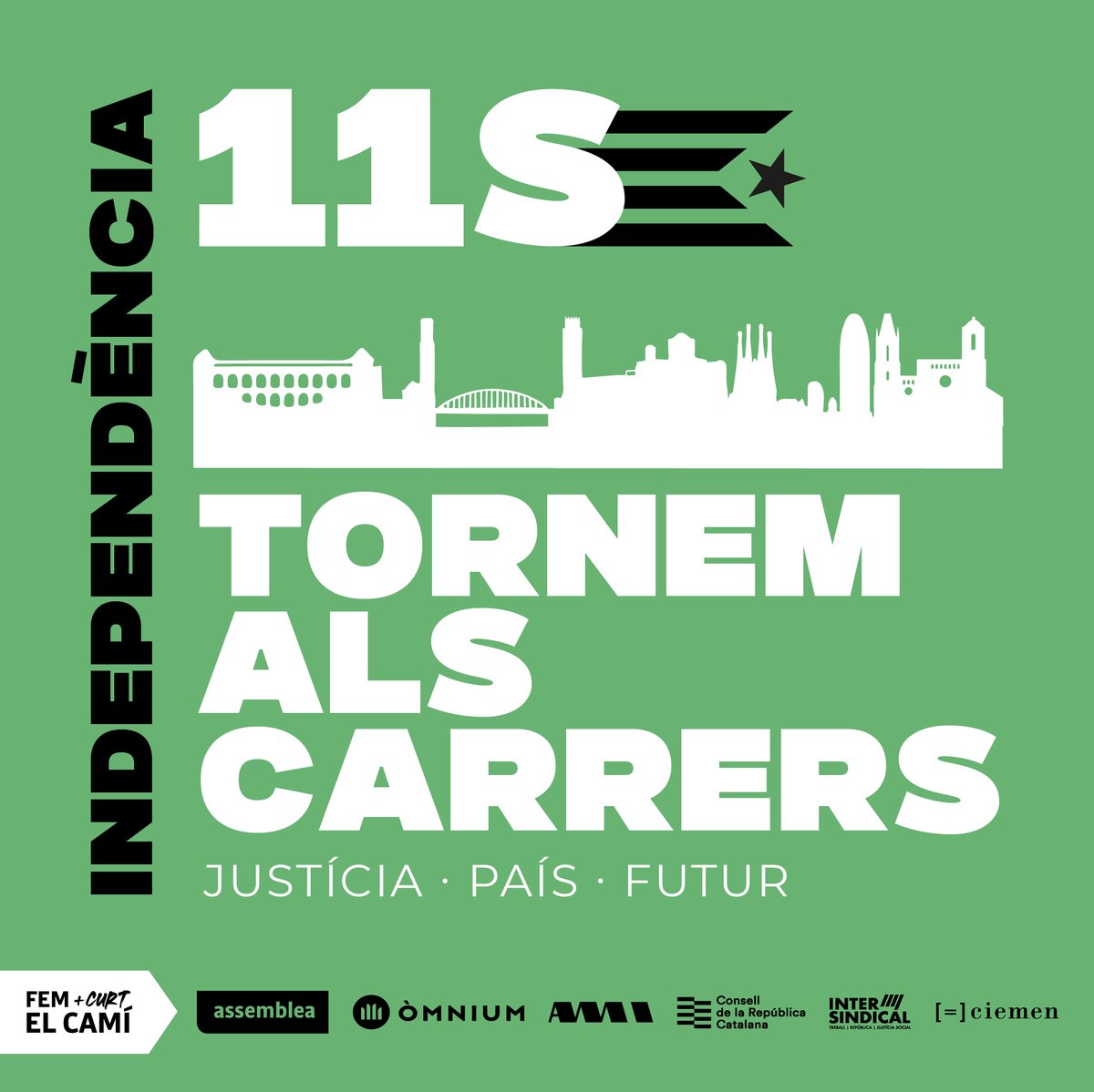 🔴JUSTÍCIA, PAÍS I FUTUR

Aquest 11-S tornem als carrers, l'independentisme és l'únic projecte de futur per a un país més just. 

Suma't alguna de les 5 mobilitzacions d'arreu del territori: 

🏠Barcelona
🏥Girona
🚆Tarragona
🚜Lleida
💧Tortosa

👉diada.assemblea.cat