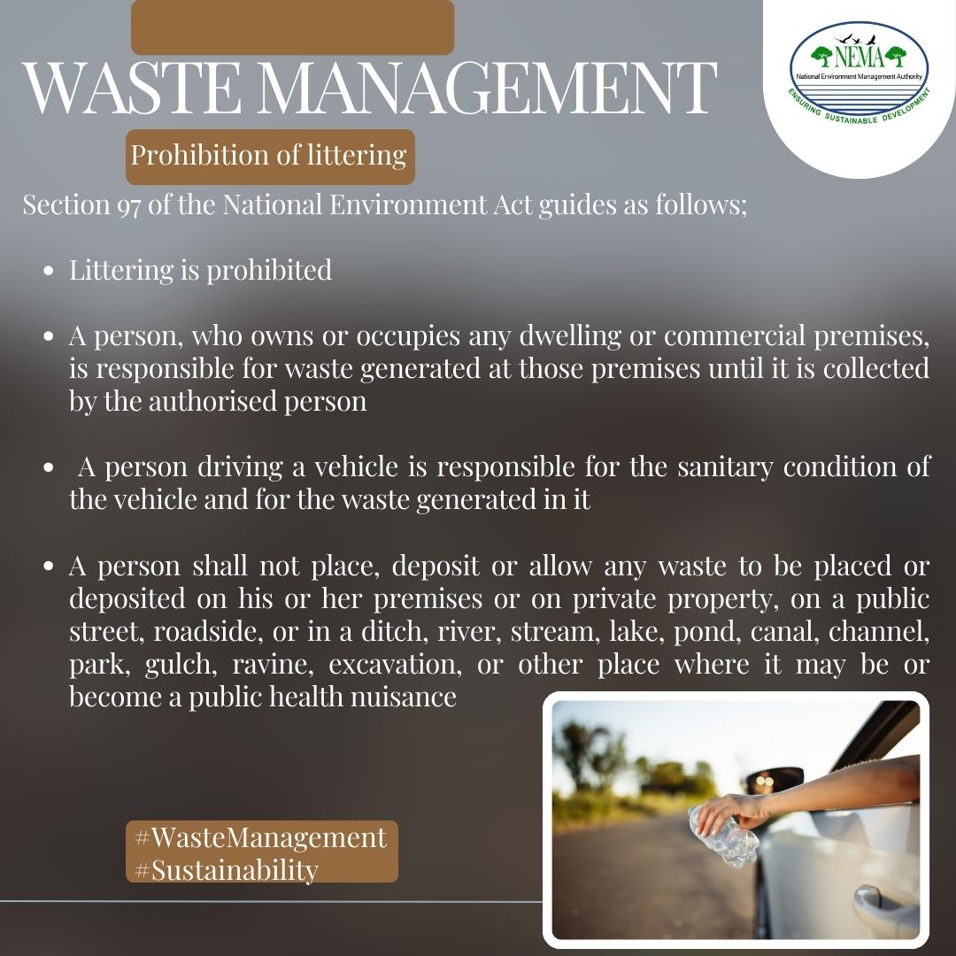 nemaug's tweet image. Don't let litter spoil our beautiful country , Uganda🇺🇬. 
Every piece of trash you throw on the ground harms our environment and wildlife. Let's all do our part, dispose of your waste properly and keep our streets, parks, and communities clean.

#Wastemanagement #sustainability