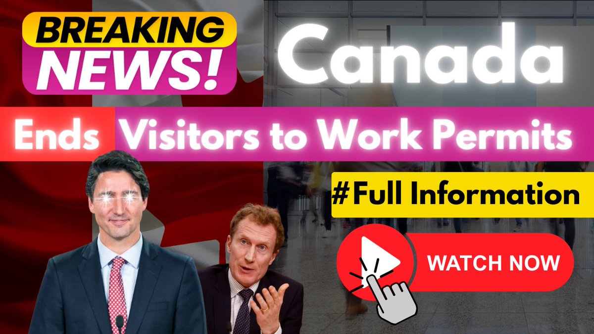 Risenskyimmigr1's tweet photo. 🇨🇦Canada Ends Visitor to Work Permit
Watch : https://t.co/qvL3e5xBxT
------------------------------------------------
#CanadaImmigration #VisitorVisa #WorkPermit #ImmigrationNews #SuperVisa #CanadianPR #TravelUpdate #RiseNSkyImmigration #VisaHelp #CanadaVisa #CanadianVisa https://t.co/Dth5pG3RxS