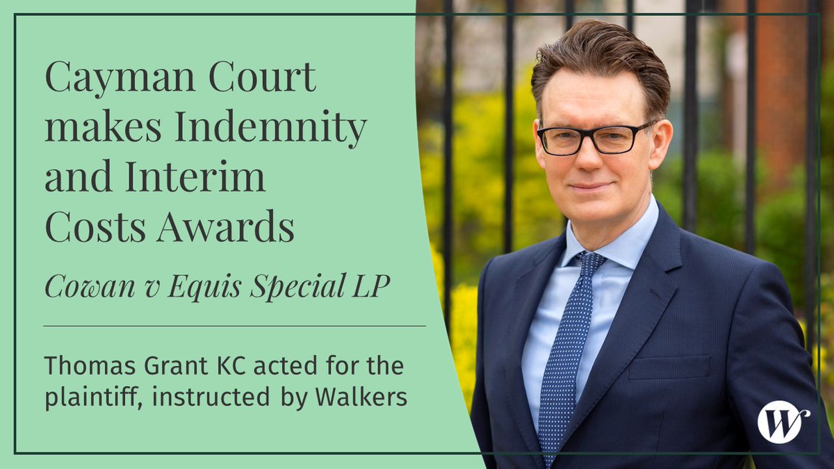 ⚖ Thomas Grant KC acted for the plaintiff in Cowan v Equis Special LP in a 3-day hearing considering applications to amend and for security for costs.

To read more, please click here: wilberforce.co.uk/case-study/cay…