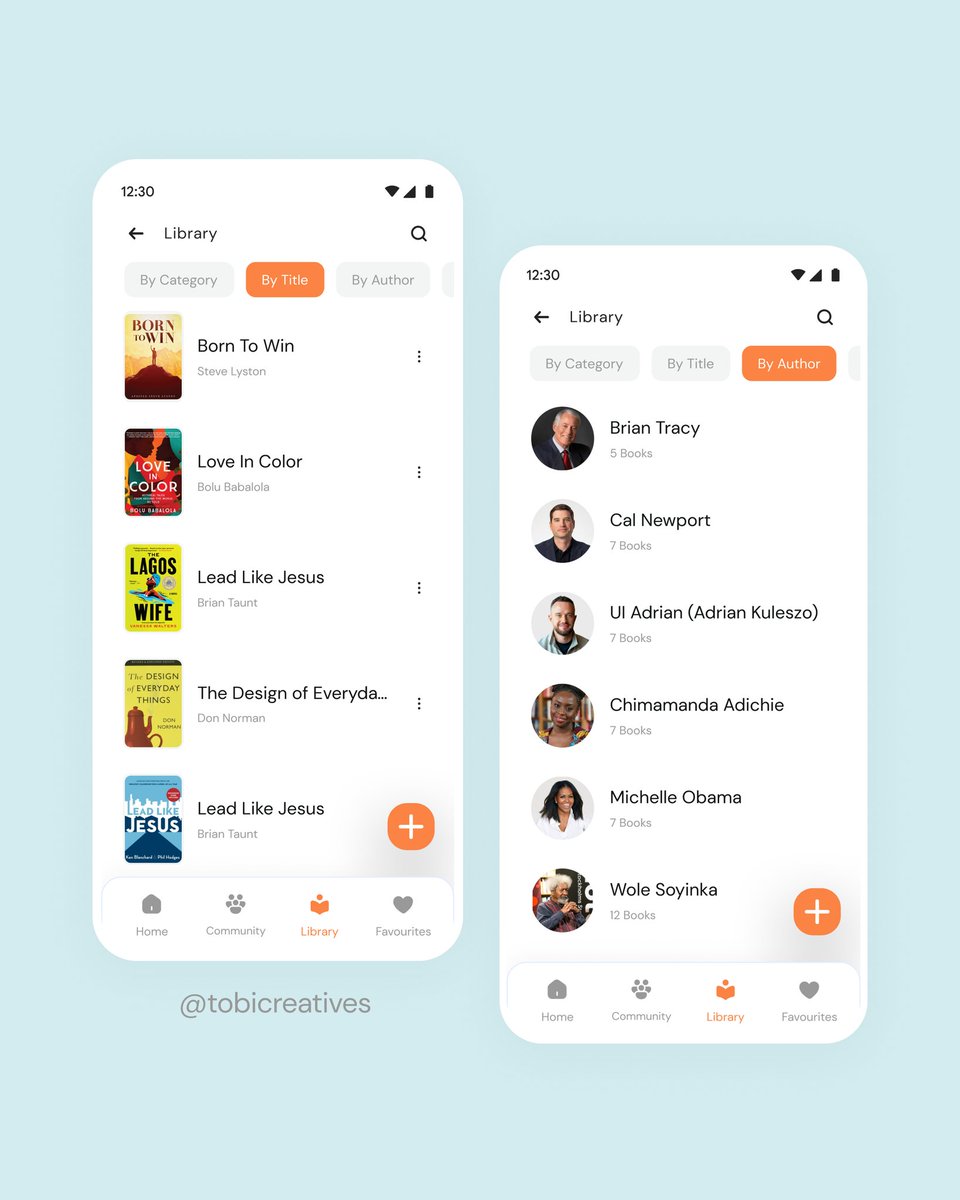 tobicreatives's tweet image. Hi Everyone 👋
Day 12 Book App UI/UX Challenge: Library view (By Author and By Title) 📚

Designed sorting options to help readers find their books easily. 
Which do you prefer: browsing by author or title?

@stephanieorkuma @victorfatanmi 
#UIDesign #DailyUI #UXDesign #UIUX #UI