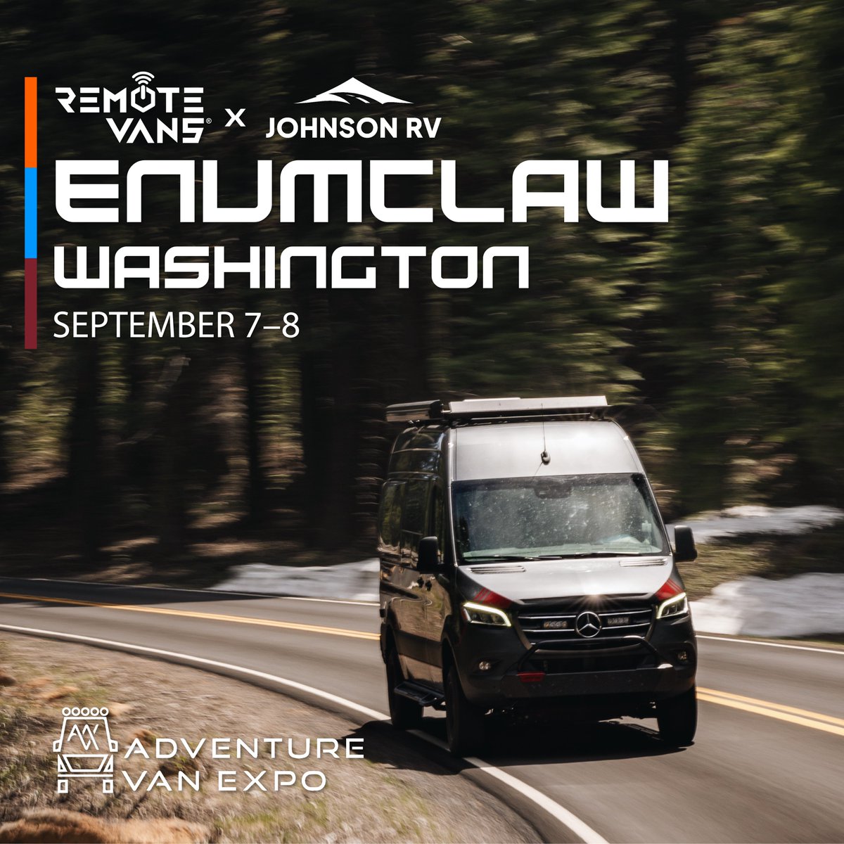 Heading to the Adventure Van Expo in WA?

Stop by and meet the Aegis™, Oasis® and Friday® Series.  Tour the vans and see how they deliver the best in Power, Comfort and Connectivity: 
remotevans.com 

#RemoteVans #Washington #JohnsonRV #RV