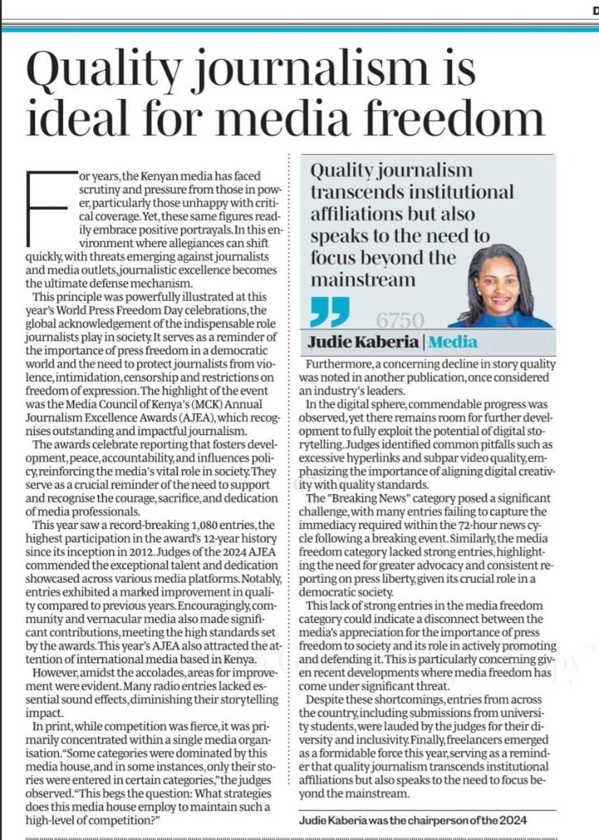 AMWIK's tweet photo. "...With threats emerging against #journalists and media outlets, journalistic excellence becomes the ultimate defence mechanism."
Well in @Judiekaberia 👏

You can read the full story here: https://t.co/7u1x92XABy 
@KUJ_Kenya @MediaCouncilK @QueenterMbori  @IawrtK @KCA_KENYA @kcomnet @FNF_Kenya