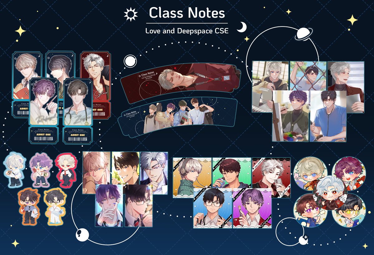 AltumSpatiumCSE's tweet photo. 📝 MERCH REVEAL
Here's the inclusions! Take note, Advanced Class and Online Class Kits includes all of these with no duplicates and for Beginner Class Kit includes random character with assigned quantity per merch type
#ClassNotesCSE #LnDCSE #LoveandDeepspace https://t.co/ZPw2bYIgJO