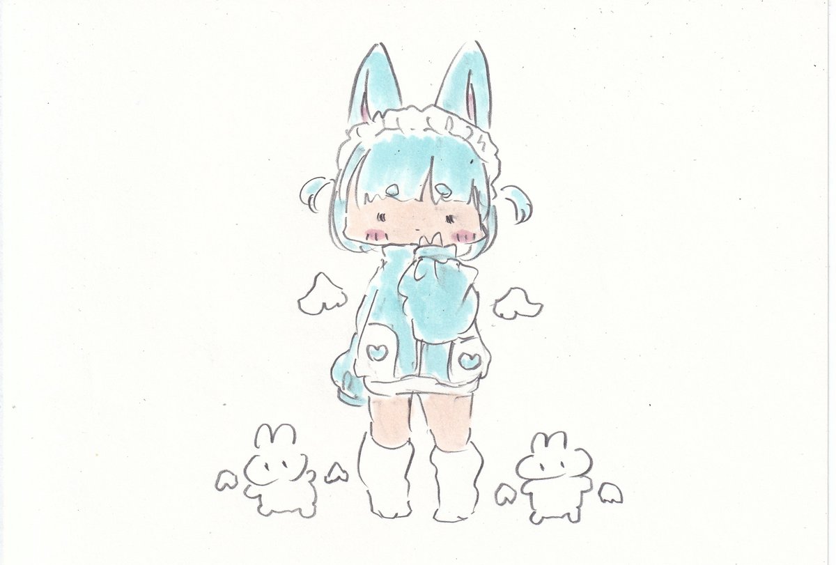 「ぴぃす。#イラスト #女の子イラスト #ケモミミ #天使 #うさぎ 」|けだまのイラスト