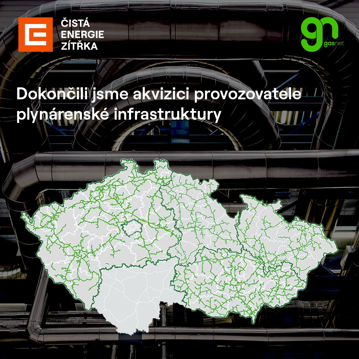 daniel_benes's tweet photo. Hotovo, @SkupinaCEZ  získala většinu ve společnosti @gasnet_cz  

Investice je klíčová pro další posun české energetiky, zejména pak pro transformaci teplárenství, kde plyn bude mít zásadní roli. 

Po získání souhlasu od @EU_Commission  a @mpo_tweetuje  se nám podařilo dokončit akvizici 55,2 % ve společnosti GasNet, největším provozovateli plynárenské distribuční soustavy v Česku. 

GasNet v současné době spravuje síť 65 tisíc km plynovodů, obsluhuje zhruba 2,3 milionu odběrných míst a celkově drží okolo 80 % podílu v rámci distribuce zemního plynu v ČR.