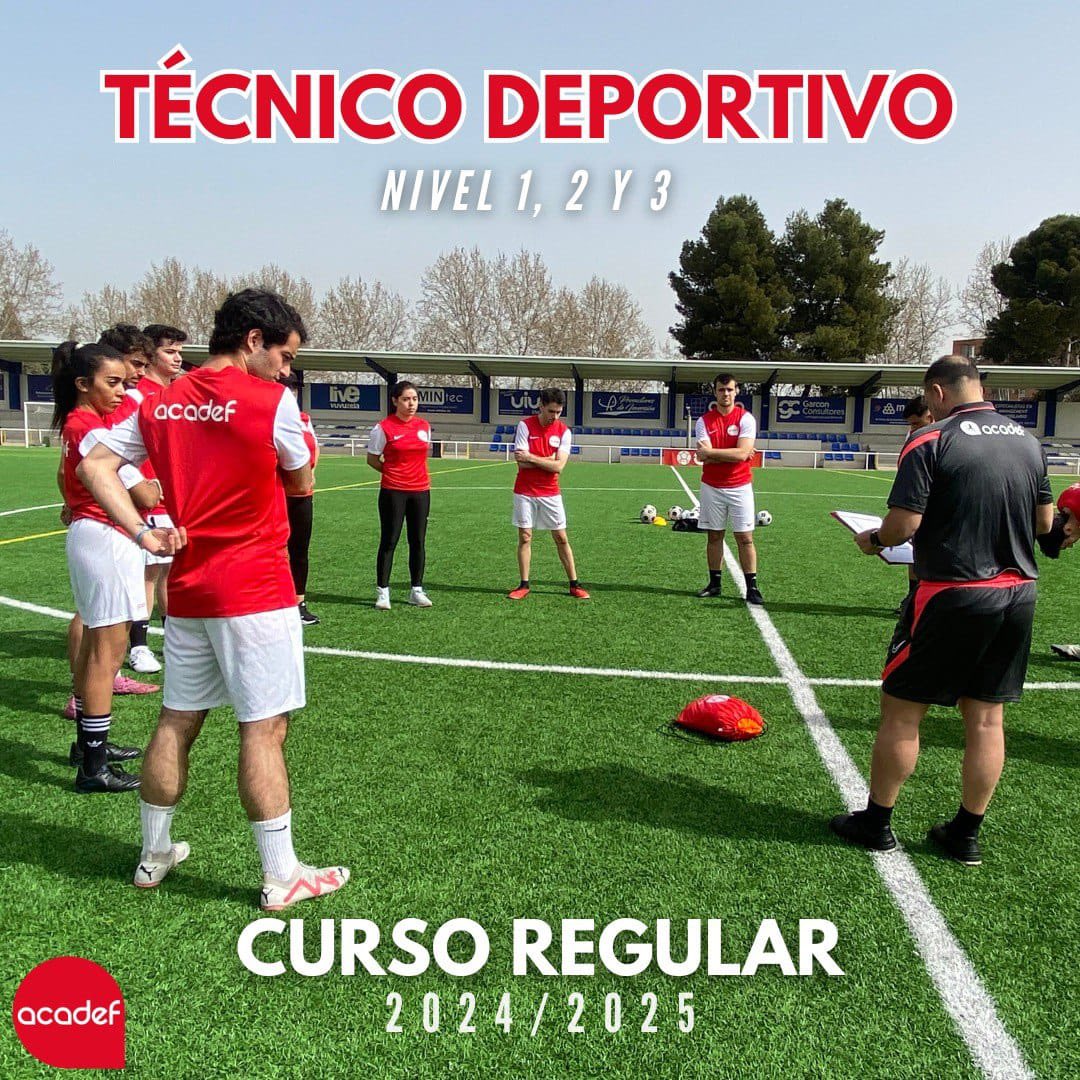 En Acadef apostamos por una Metodología 360° que incorpora teoría, práctica y visitas a clubes para aprender de equipos profesionales.

Inscríbete en el curso de Técnico Deportivo en Fútbol y fórmate con los mejores entrenadores de fútbol.