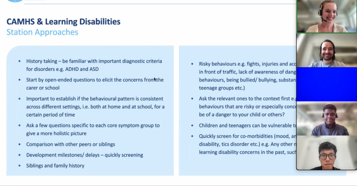 What a fantastic webinar today, led by Dr. Kevin Li and hosted by IMG Connect. Thank you to everyone who attended! 💜 Today, we covered CAMHS &amp; LD with clinical stations and fantastic volunteers!

Stay tuned for next week's final session on Psychotherapy, led by Dr. Kevin Li.