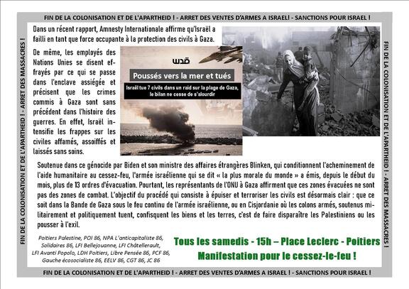 samedi 31 août 2024 - Poitiers - Manifestation pour le cessez-le-feu à Gaza dlvr.it/TCWDYL