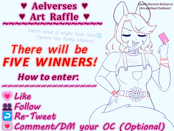 Aelverses's tweet photo. ♥ ART RAFFLE ♥
Thank you for 500 followers!🎨🐈

Enter to win a cute sketch/doodle of your OC!!♥ I can draw more fuller characters like in the sample below or a cute little chibi !! There will be 5 winners so don't miss your chance!

#Vtubers #VTUBERSUPPORTCHAIN  #smallartist https://t.co/jpgHT94XSH