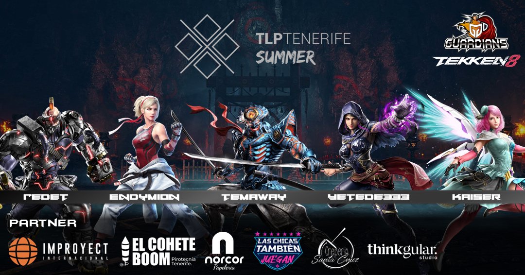 🚨 ¡Presentamos a nuestra squad para el torneo de #Tekken8 en ❖ <a href="/TLPTenerife/">TLP Tenerife</a>! 🎮👊🏻

👤 <a href="/ShAz_ReDeT/">Redet</a> 
👤 <a href="/EndymionTK/">Guardians | Endymion</a> 
👤 <a href="/temaway23/">Guardians | Temaway</a> 
👤 <a href="/Yetede333/">Yete</a> 
👤 <a href="/Kaiser_Tek8/">Guardians | Kaiser</a> 

¡Prepárense para la batalla, el equipo está listo para luchar! 💥

#WeStand