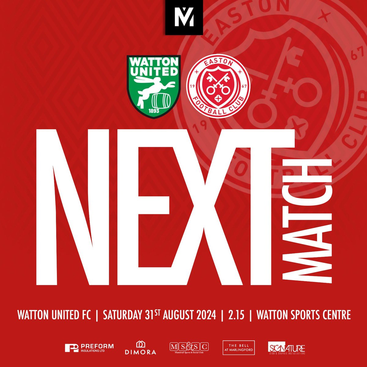 Easton FC (@eastonfc) on Twitter photo A 4th away game on the spin sees the First Team head to <a href="/WattonUnitedFC/">Watton United FC</a> this Saturday. With the hosts winning division 1 last season, a tough test is expected. Kick off at 2:15pm ❤️🖤 A 4th away game on the spin sees the First Team head to <a href="/WattonUnitedFC/">Watton United FC</a> this Saturday. With the hosts winning division 1 last season, a tough test is expected. Kick off at 2:15pm ❤️🖤