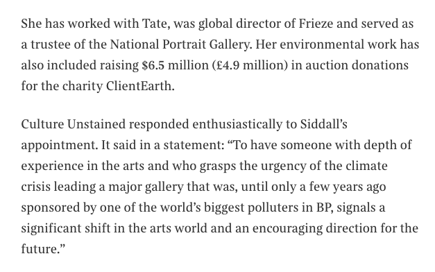 Cult_Unstained's tweet photo. .@NPGLondon has appointed Victoria Siddall as its new Director, someone who has championed #climate action in the arts. 🖼️🌍🎨

(The Gallery had been sponsored by BP for 34 years but in 2022, the sponsorship deal was dropped.)
https://t.co/kOM8vqy9h4 https://t.co/2N8P4xxfat