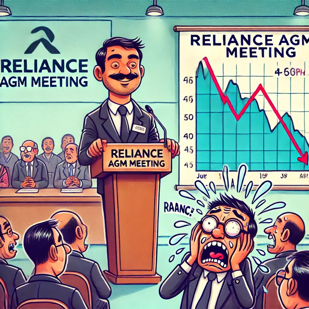 itsajaysingh25's tweet image. Reliance AGM started -

Reliance up 2%

Other stocks started falling 😂

#Stockmarketlogic #StockMarketindia #StockMarket #nifty50 #Nifty500 #NIFTYFUTURE