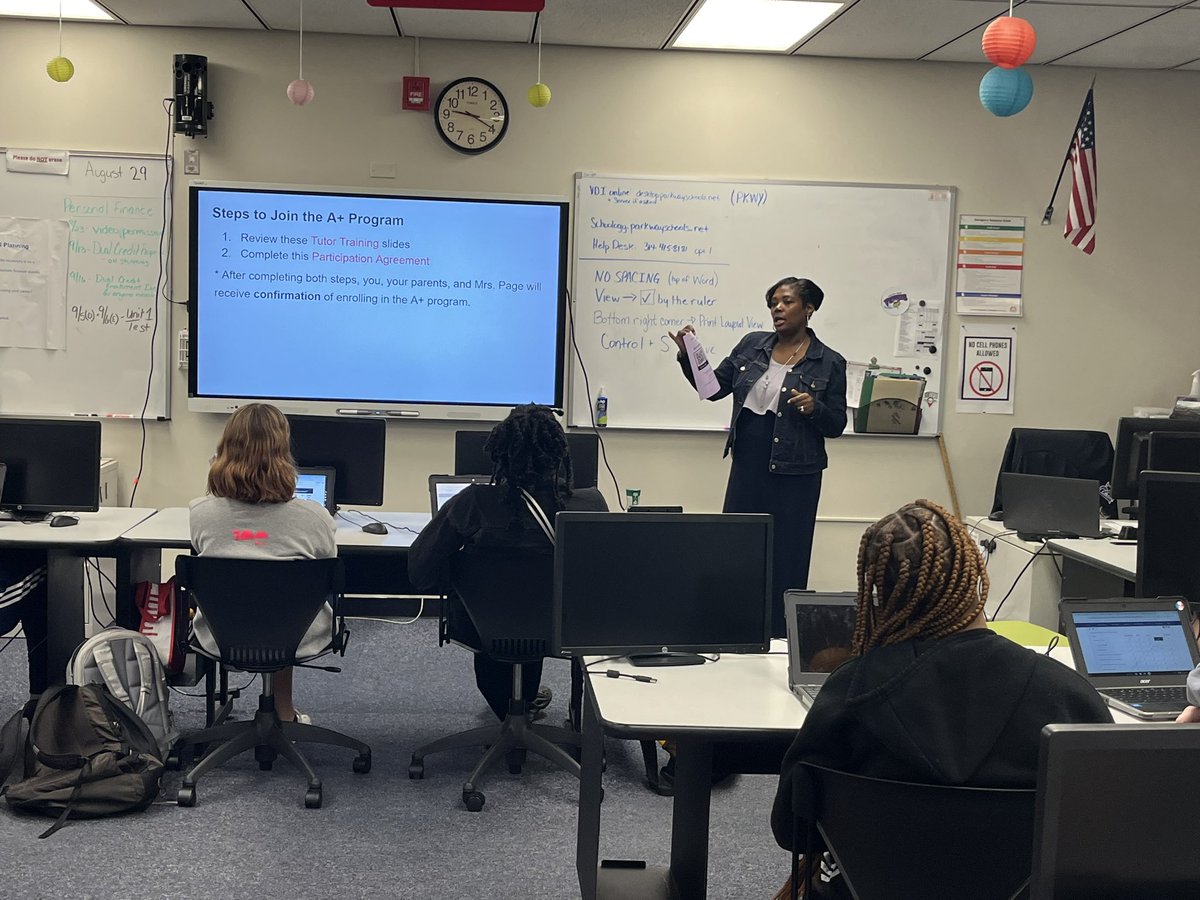 Thank you Mrs. Page for speaking to our personal finance students about the A+ Schools Program. A+fits perfectly with our Financial and Career Planning Unit.