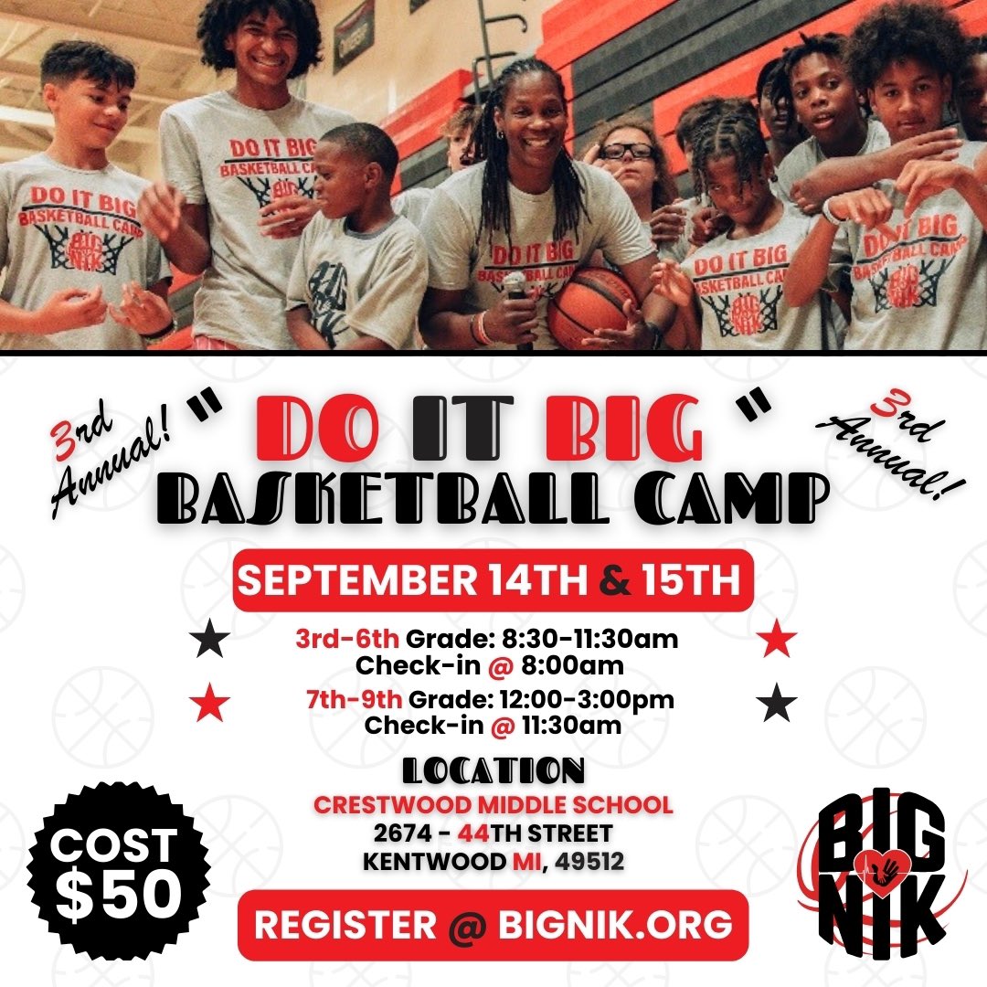 _BNBfamily's tweet photo. Year 3‼️ For boys and girls! 💪🏾🏀👌🏾 Register ASAP @bignik.org https://t.co/53zSgxgiZx