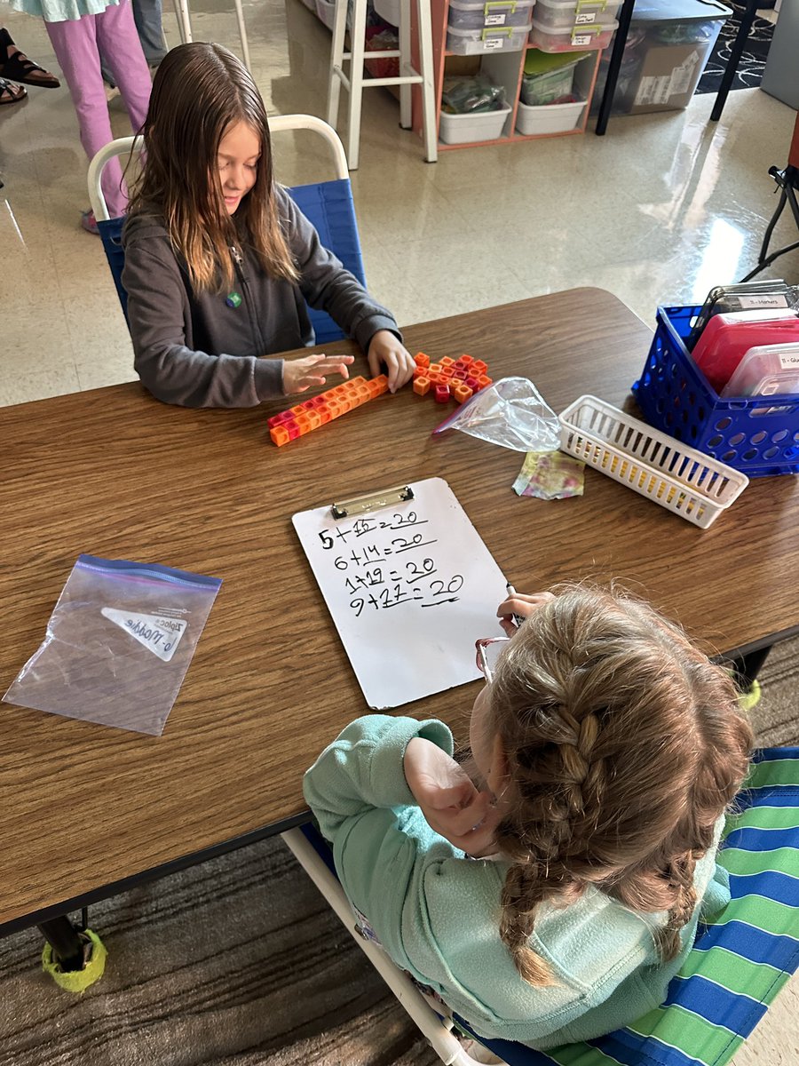 A glimpse into math today! We worked on our fact fluency within 20 through our math talk and playing the game “What’s Behind My Back?”. #mathjoycps