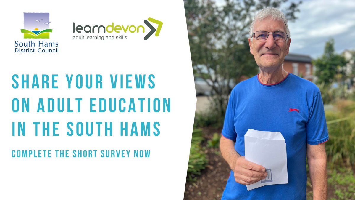 Learn Devon (@learndevon) on Twitter photo Are you a resident in the South Hams?
Learn Devon is working in partnership with <a href="/SouthHams_DC/">South Hams District Council</a> to collect the views of local residents on adult education opportunities in the #SouthHams.
Share you views with our short survey π
forms.office.com/e/NMdMJwwzDQ Are you a resident in the South Hams?
Learn Devon is working in partnership with <a href="/SouthHams_DC/">South Hams District Council</a> to collect the views of local residents on adult education opportunities in the #SouthHams.
Share you views with our short survey π
forms.office.com/e/NMdMJwwzDQ