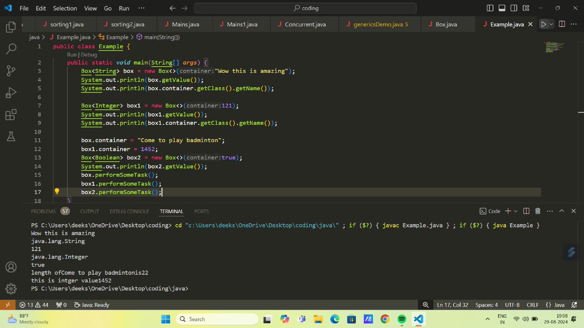 Dsagar110125's tweet image. Day-21 of 25 days #javalearning
🎯 Generics in java