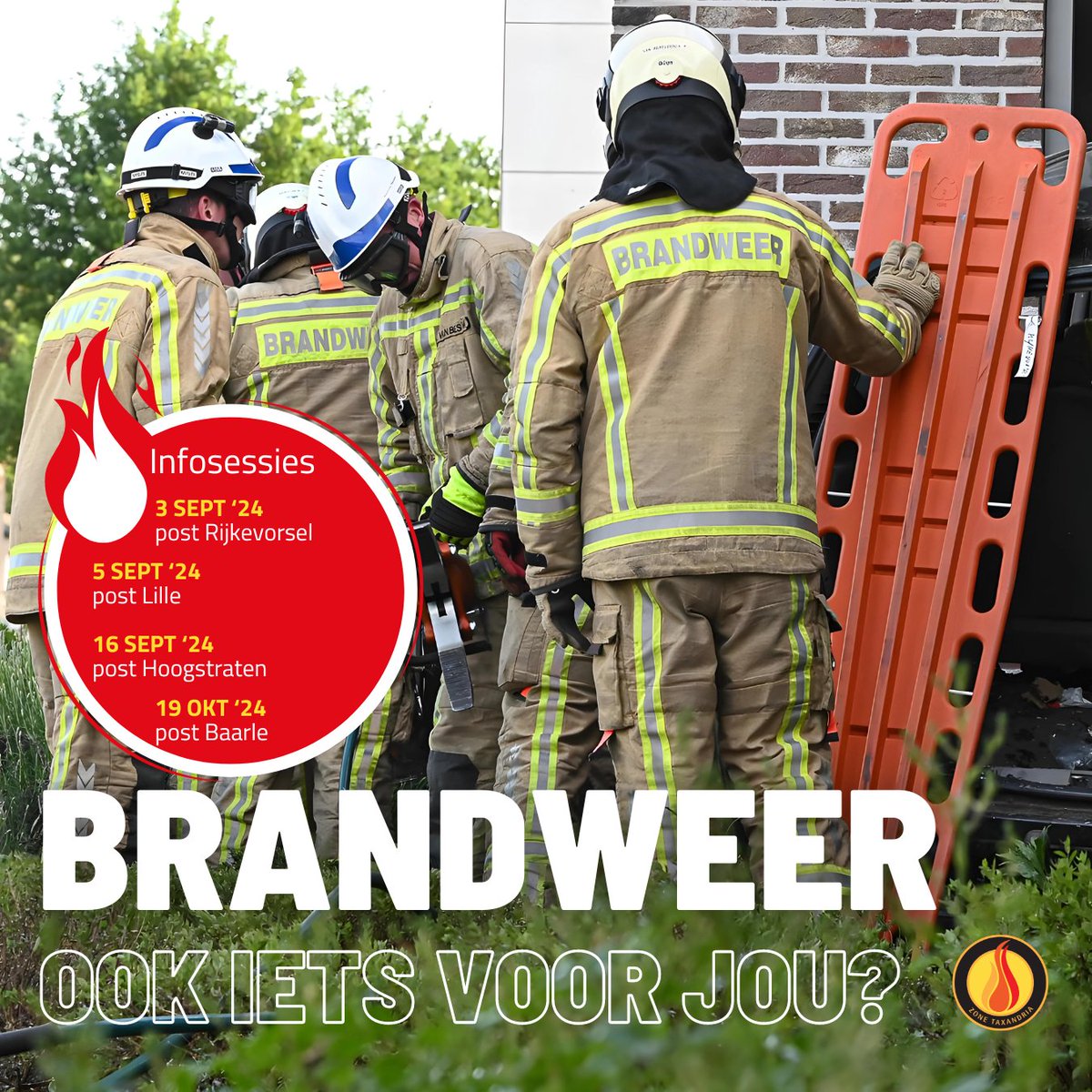 Interesse in de brandweer? Kom er alles over te weten tijdens één van onze infosessies. Alle info + data te vinden op hvztaxandria.be/nieuws/infoses… #hvztaxandria #infosessie #ikwordbrandweer #vacature #brandweer #rijkevorsel #hoogstraten #lille #baarle