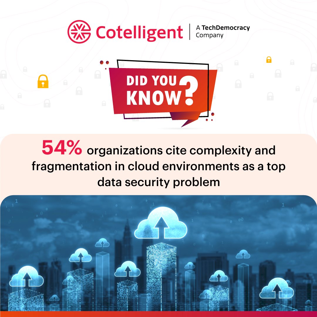 techdemocracy's tweet image. Is your #cloudenvironment secure? A staggering 54% of organizations struggle with complexity and fragmentation in their cloud environments, making #datasecurity a top concern. As we continue to embrace cloud technology, it’s essential to address these challenges head-on.